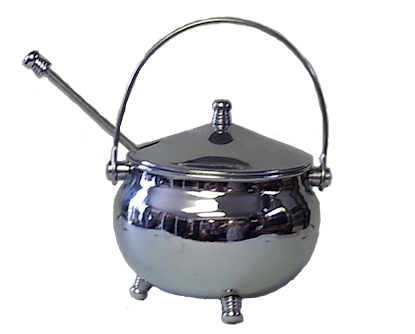 vintage chrome firelighter pot